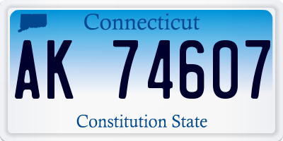 CT license plate AK74607
