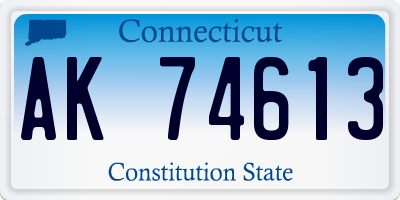 CT license plate AK74613