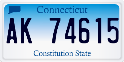 CT license plate AK74615