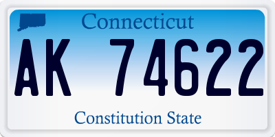 CT license plate AK74622
