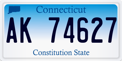 CT license plate AK74627