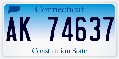 CT license plate AK74637