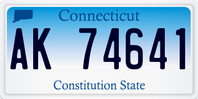 CT license plate AK74641