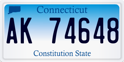 CT license plate AK74648