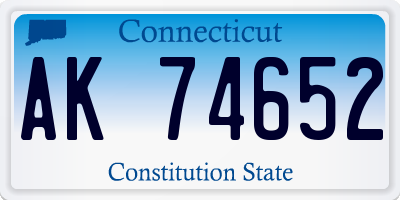 CT license plate AK74652