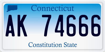 CT license plate AK74666