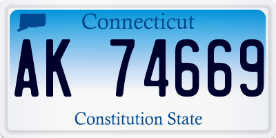 CT license plate AK74669