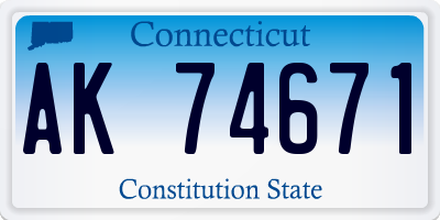 CT license plate AK74671
