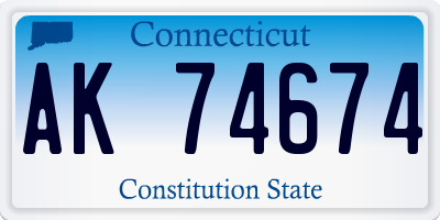 CT license plate AK74674