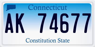 CT license plate AK74677