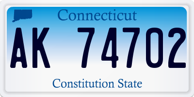 CT license plate AK74702