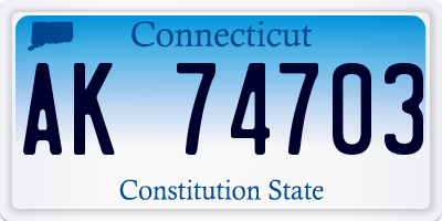 CT license plate AK74703