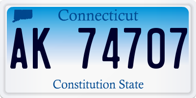 CT license plate AK74707