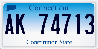 CT license plate AK74713