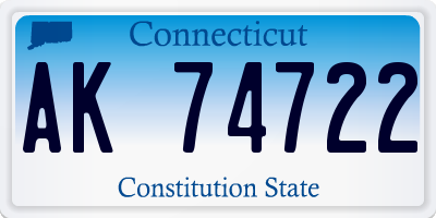 CT license plate AK74722