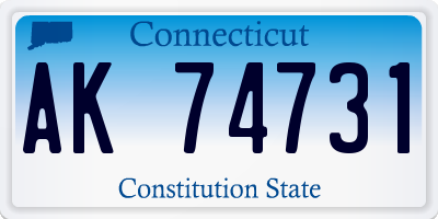 CT license plate AK74731