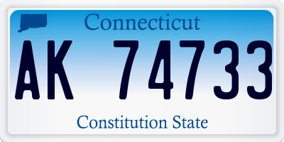 CT license plate AK74733