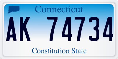 CT license plate AK74734