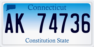 CT license plate AK74736