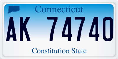 CT license plate AK74740