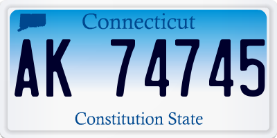 CT license plate AK74745