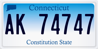 CT license plate AK74747