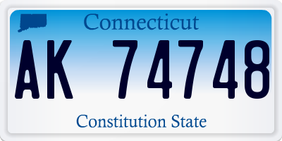CT license plate AK74748