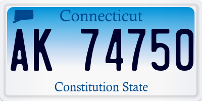 CT license plate AK74750