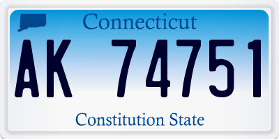 CT license plate AK74751