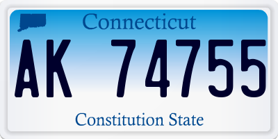 CT license plate AK74755