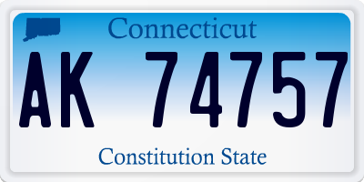CT license plate AK74757