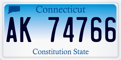 CT license plate AK74766
