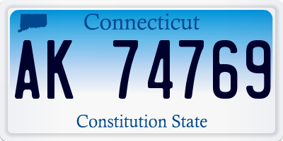 CT license plate AK74769