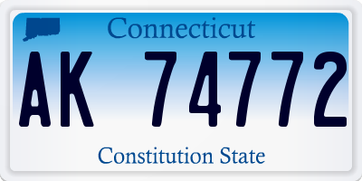 CT license plate AK74772