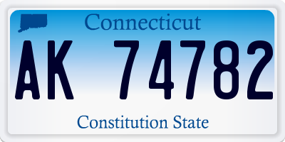 CT license plate AK74782