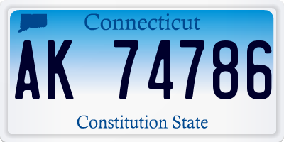CT license plate AK74786