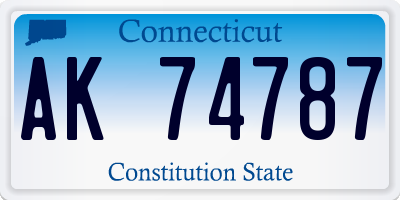 CT license plate AK74787