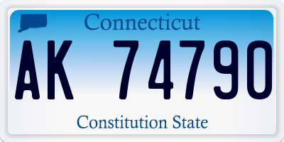 CT license plate AK74790