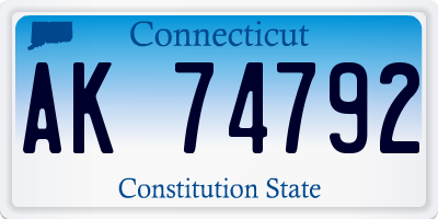 CT license plate AK74792