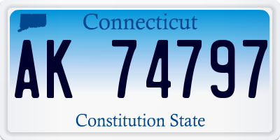 CT license plate AK74797