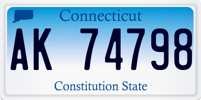 CT license plate AK74798