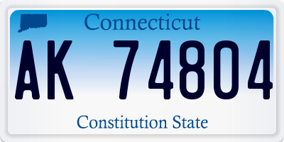 CT license plate AK74804
