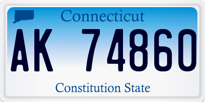 CT license plate AK74860