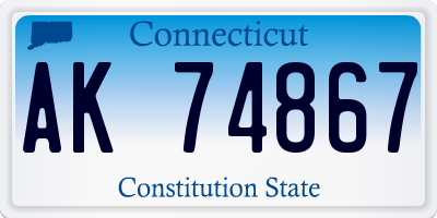 CT license plate AK74867