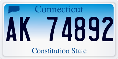 CT license plate AK74892