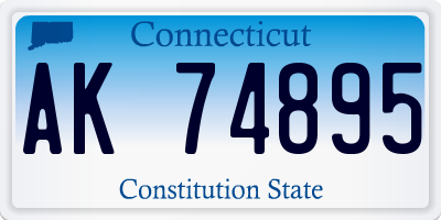 CT license plate AK74895