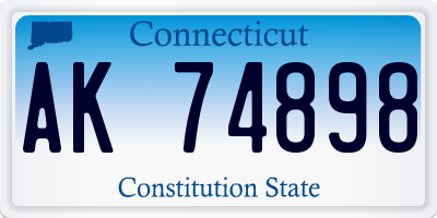 CT license plate AK74898