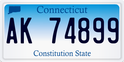 CT license plate AK74899
