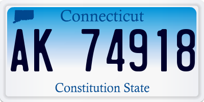 CT license plate AK74918