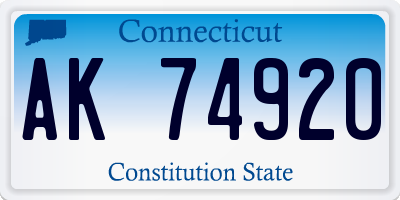 CT license plate AK74920